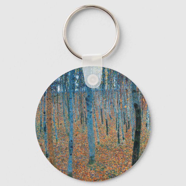 Gustav Klimt Beech Tree Forest Grove Schlüsselanhänger (Vorderseite)