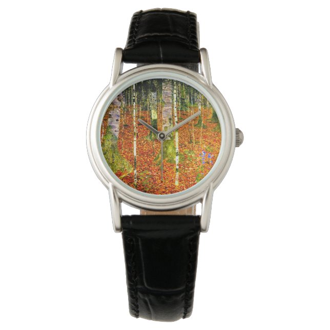 Gustav Klimt Birch Trees Armbanduhr (Vorderseite)