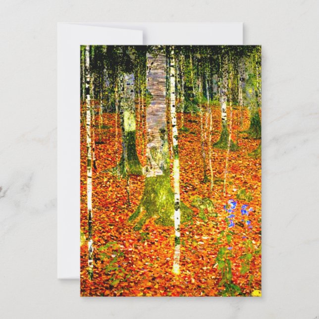 Gustav Klimt Birch Trees Einladung (Vorderseite)
