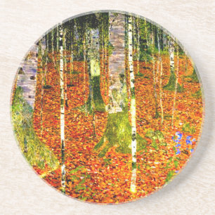 Gustav Klimt Birch Trees Getränkeuntersetzer