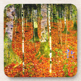 Gustav Klimt Birch Trees Getränkeuntersetzer