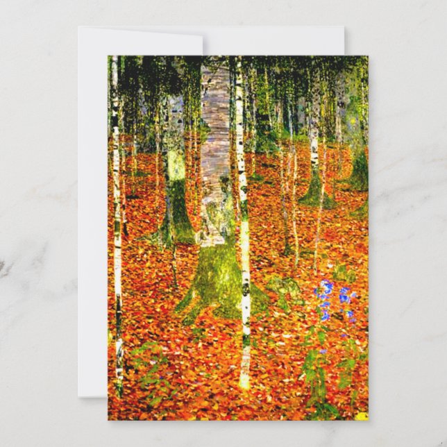 Gustav Klimt Birch Trees Save The Date (Vorderseite)