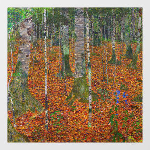 Gustav Klimt - Birch Wood Fensteraufkleber
