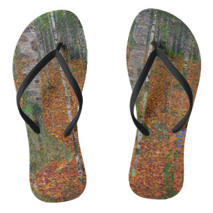 Gustav Klimt - Birch Wood Flip Flops