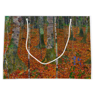 Gustav Klimt - Birch Wood Große Geschenktüte