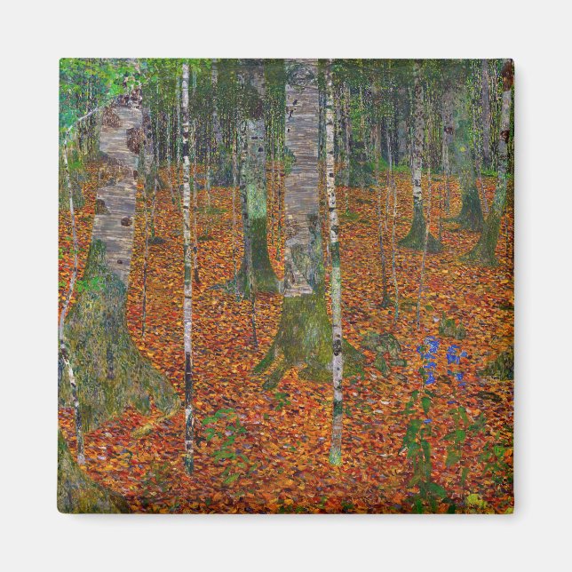 Gustav Klimt - Birch Wood Magnet (Vorne)