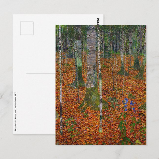 Gustav Klimt - Birch Wood Postkarte (Vorne/Hinten)