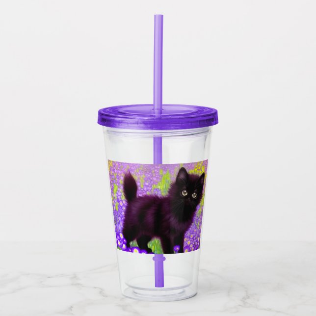 Gustav Klimt Black Kitten Acryltrinkbecher (Vorderseite)