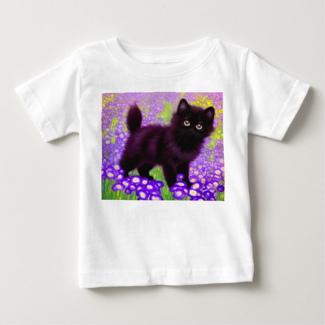 Gustav Klimt Black Kitten Baby T-shirt (Vorderseite)