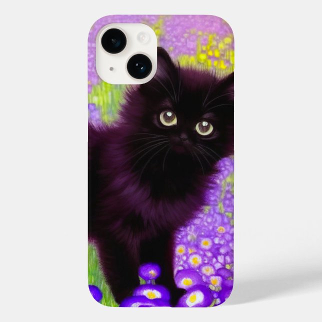 Gustav Klimt Black Kitten Case-Mate iPhone 14 Hülle (Rückseite)