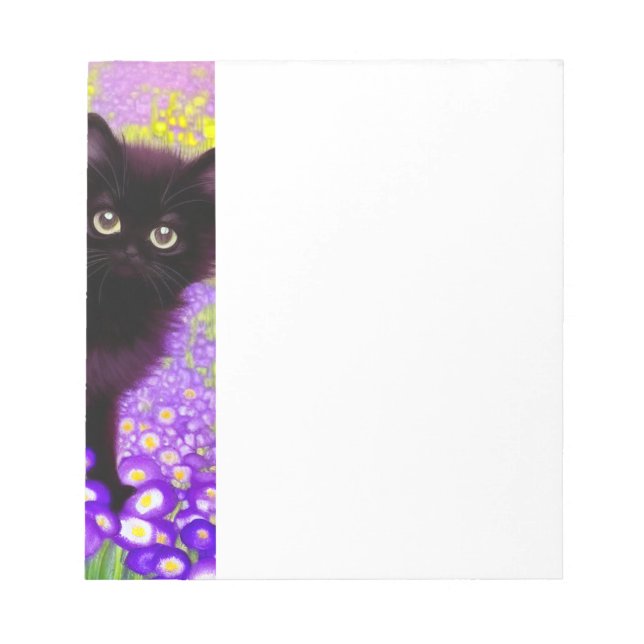 Gustav Klimt Black Kitten Notizblock (Vorderseite)