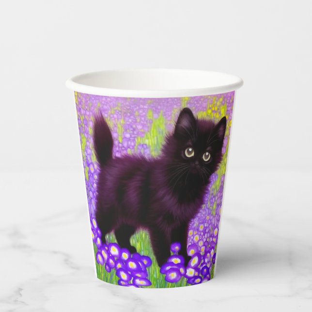 Gustav Klimt Black Kitten Pappbecher (Vorderseite)