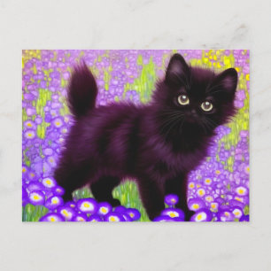 Gustav Klimt Black Kitten Postkarte