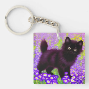 Gustav Klimt Black Kitten Schlüsselanhänger