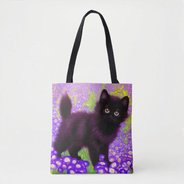 Gustav Klimt Black Kitten Tasche (Vorderseite)