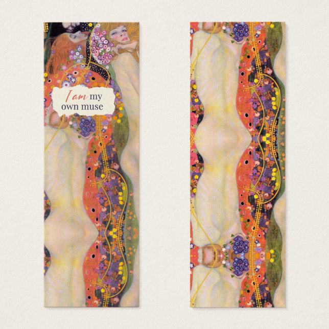 Gustav Klimt Black Orange Peach Lesezeichen (Vorne & Hinten)