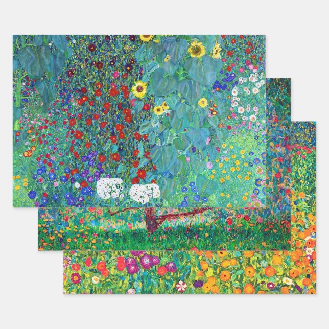 Gustav Klimt, Blume und Blüten Geschenkpapier Set (Set)