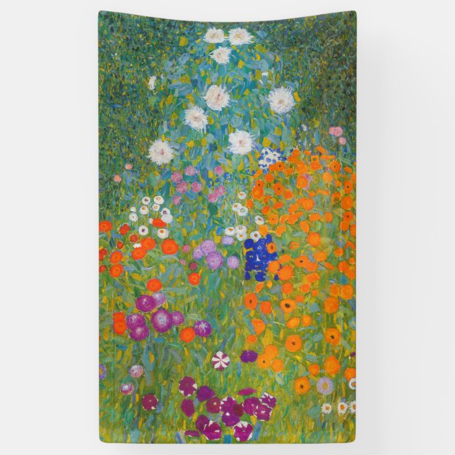 Gustav Klimt - Blumengarten Banner (Vertikal)
