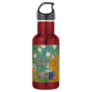 Gustav Klimt - Blumengarten Edelstahlflasche