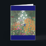 Gustav Klimt Blumengarten Feiertagskarte<br><div class="desc">Gustav Klimt ~ 1905/06 Blumengarten - Gustav Klimt war ein österreichischer Maler der Symbolik und einer der prominentesten Mitglieder des Wiener Jugendstils ~ Wiener Sezessionsbewegung. Seine Hauptwerke sind Gemälde,  Wandgemälde,  Skizzen und andere Kunstobjekte. Klimts Hauptfach war der weibliche Körper. Noch deutlicher wird es in seinen Bleistiftzeichnungen.</div>