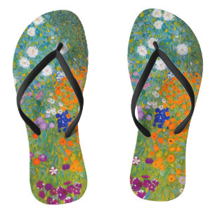 Gustav Klimt - Blumengarten Flip Flops