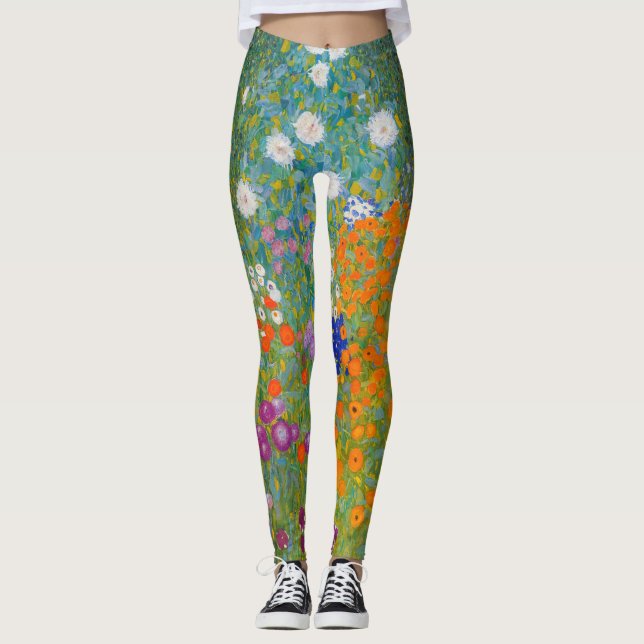 Gustav Klimt - Blumengarten Leggings (Vorderseite)