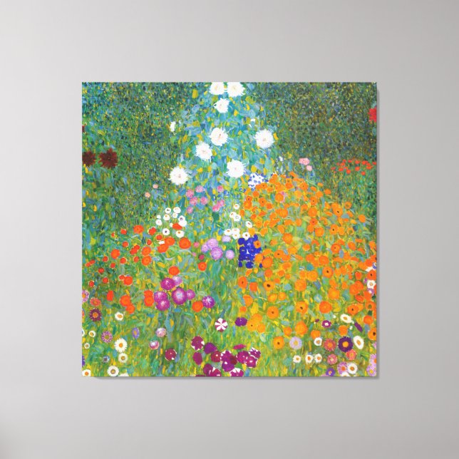 Gustav Klimt: Blumengarten Leinwanddruck (Vorderseite)