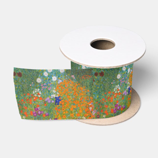 Gustav Klimt - Blumengarten Satinband (Spule)