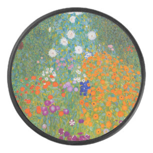 Gustav Klimt - Blumengarten Set Eishockey Puck
