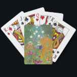 Gustav Klimt: Blumengarten Spielkarten<br><div class="desc">Ein schönes klassisches Kartenspiel mit einem bunten Blumengarten,  gemalt vom österreichischen Symbolik-Maler Gustav Klimt.</div>