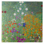 Gustav Klimt Blumengarten Vintag Jugendstil Fliese<br><div class="desc">Gustav Klimt Blumengarten Vintages Jugendstil Malerei 1907 Kunsthandwerk</div>