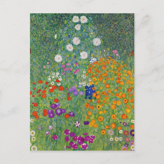 Gustav Klimt Blumengarten Vintag Jugendstil Postkarte (Vorderseite)