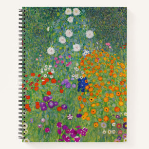 Gustav Klimt Blumengarten Vintage Art Nouveau Notizbuch