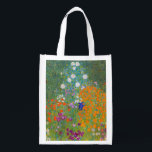 Gustav Klimt - Blumengarten Wiederverwendbare Einkaufstasche<br><div class="desc">Blumengarten - Gustav Klimt 1905-1907</div>