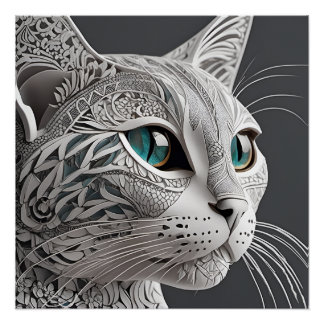 gustav klimt cat art poster