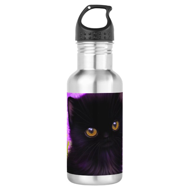 Gustav Klimt Cat Edelstahlflasche (Vorderseite)