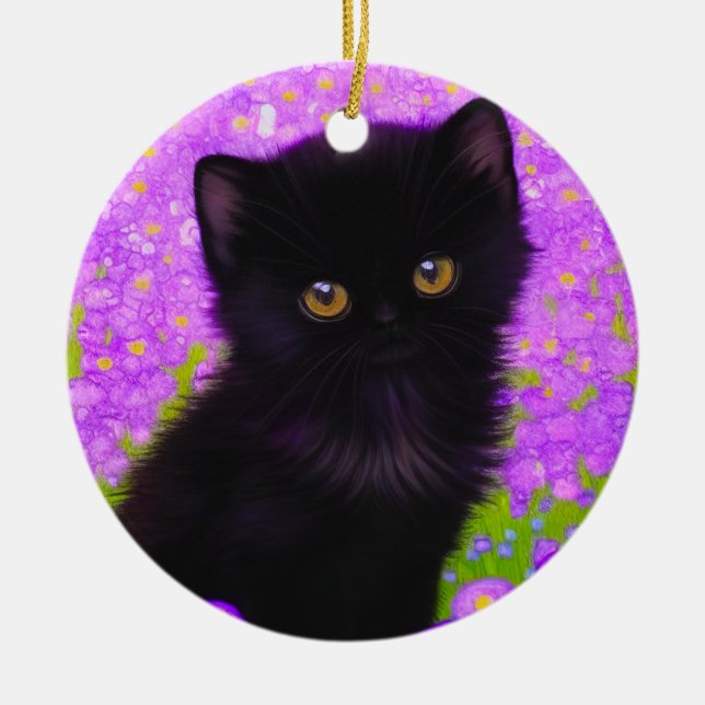 Gustav Klimt Cat Keramik Ornament (Vorne)