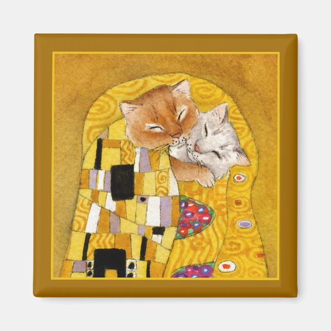 Gustav Klimt Cat Kiss spoof magnet (Vorne)
