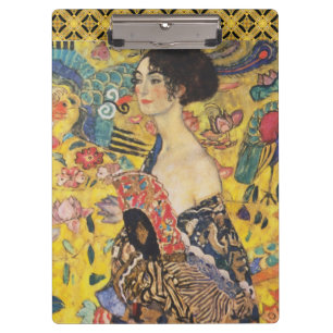 Gustav Klimt Dame mit Fächer Art Nouveau Gemälde Klemmbrett