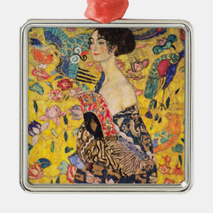 Gustav Klimt - Dame mit Fächer Ornament Aus Metall