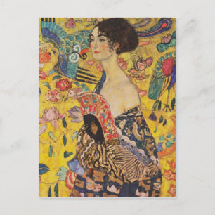 Gustav Klimt - Dame mit Fächer Postkarte