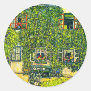 Gustav Klimt Das Haus Guardaboschi Runder Aufkleber