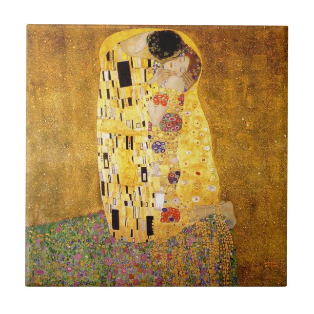 Gustav Klimt Das klassische Kiss-Gemälde Fliese (Vorderseite)