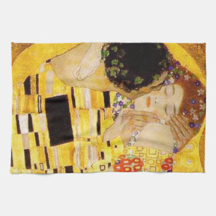 Gustav Klimt Das klassische Kiss-Gemälde Geschirrtuch