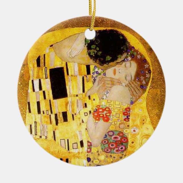 Gustav Klimt Das klassische Kiss-Gemälde Keramikornament (Vorne)