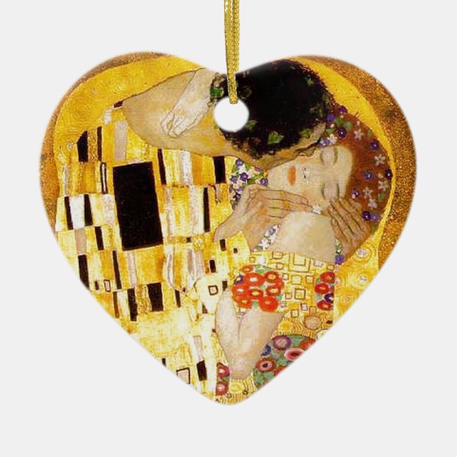 Gustav Klimt Das klassische Kiss-Gemälde Keramikornament (Vorne)