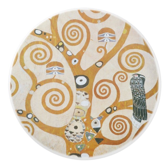 Gustav Klimt Der Baum des Lebens Jugendstil Keramikknauf (Vorderseite)