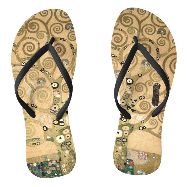 Gustav Klimt - Der Baum des Lebens, Stoclet Frieze Flip Flops (Fußbett)