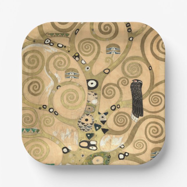 Gustav Klimt - Der Baum des Lebens, Stoclet Frieze Pappteller (Vorderseite)