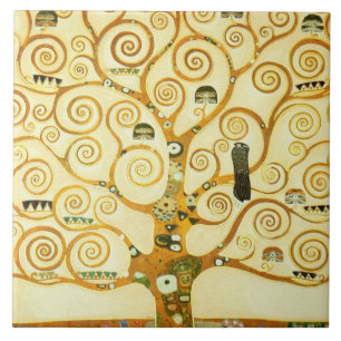 Gustav Klimt Der Baum Des Lebens Vintage Art Nouve Fliese